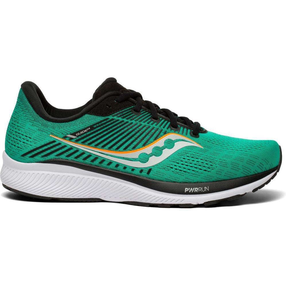 Men's Saucony Guide 14, Jade/Vizi Orange, 10.5 D Medium