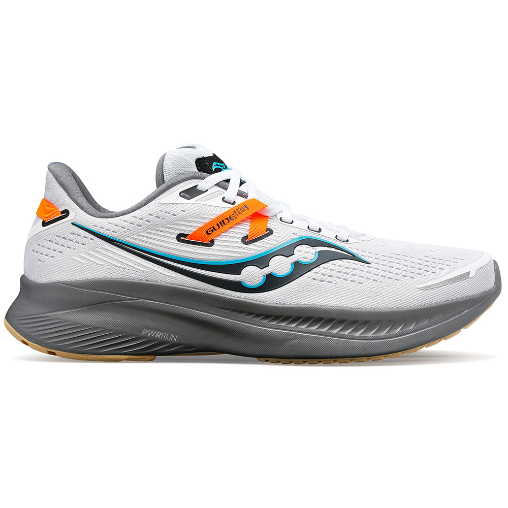 Men's Saucony Guide 16, White/Gravel, 9 D Medium