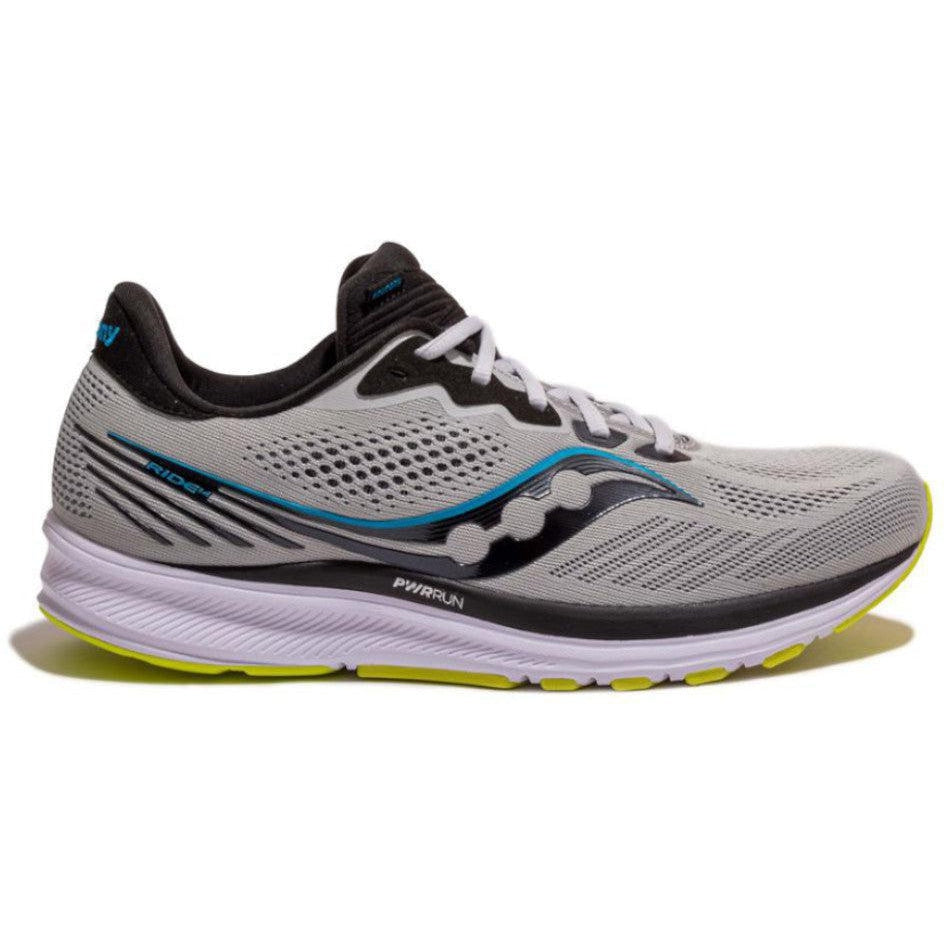 Men's Saucony Ride 14, Fog/Black/Storm, 7 D Medium