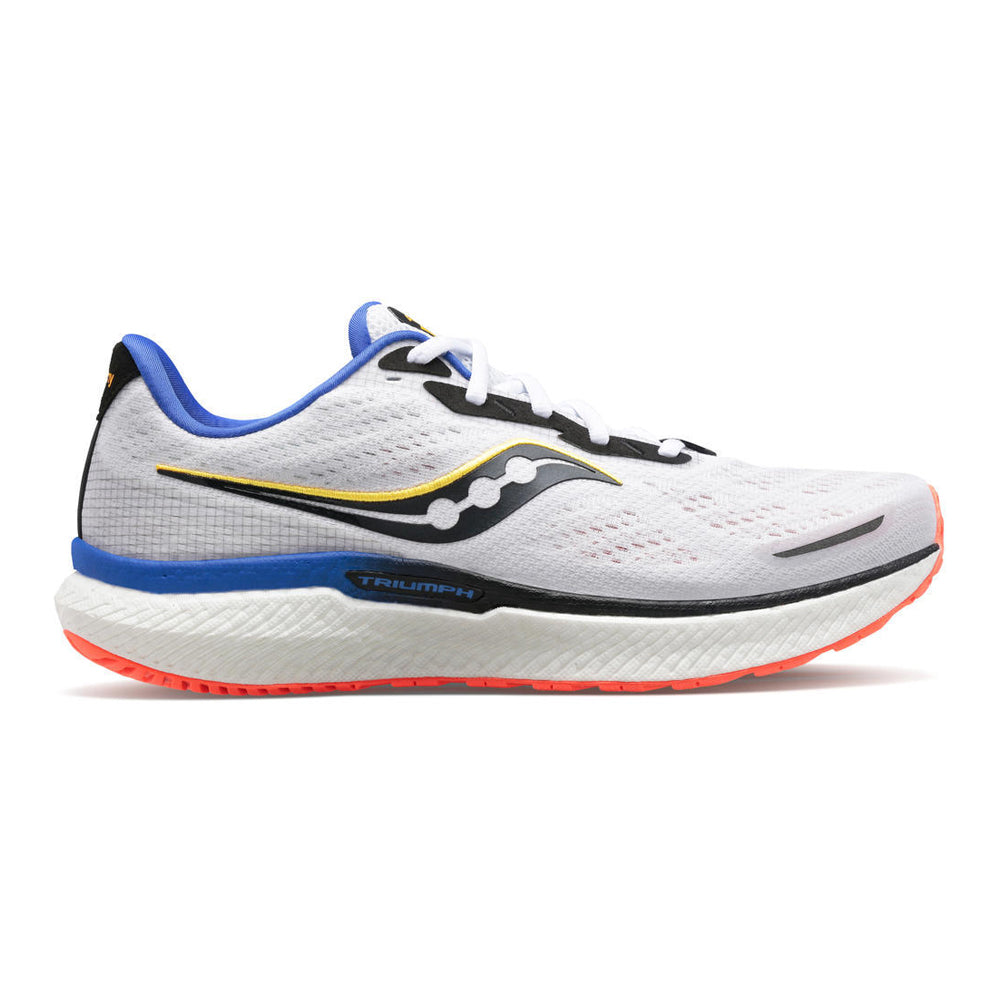 Men's Saucony Triumph 19, White/Black/Vizi, 9 D Medium