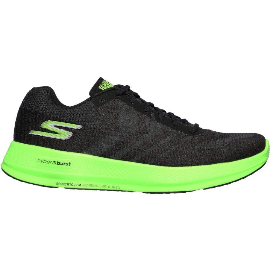 Men's Skechers Go Run Razor 3+, Black/Green, 9.5 D Medium