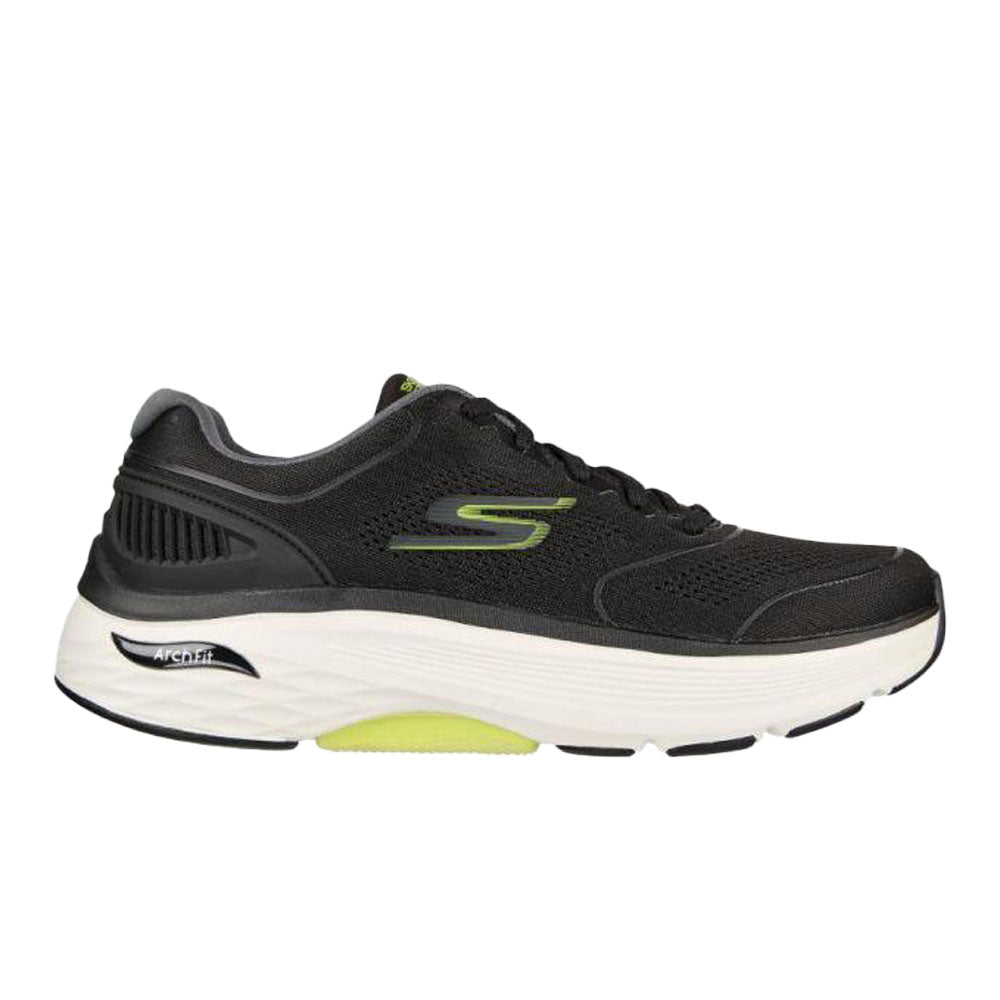 Men's Skechers Max Cushioning Arch Fit-Switchboard, Black/Lime, 7.5 D Medium