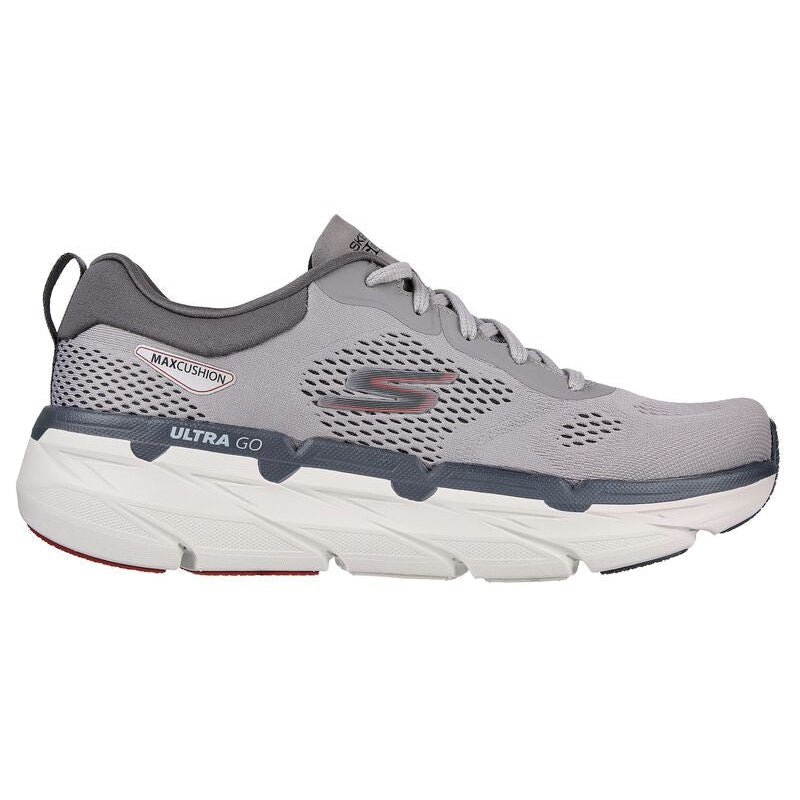 Men's Skechers Max Cushioning Premier-Perspective, Gray/Red, 9.5 D Medium