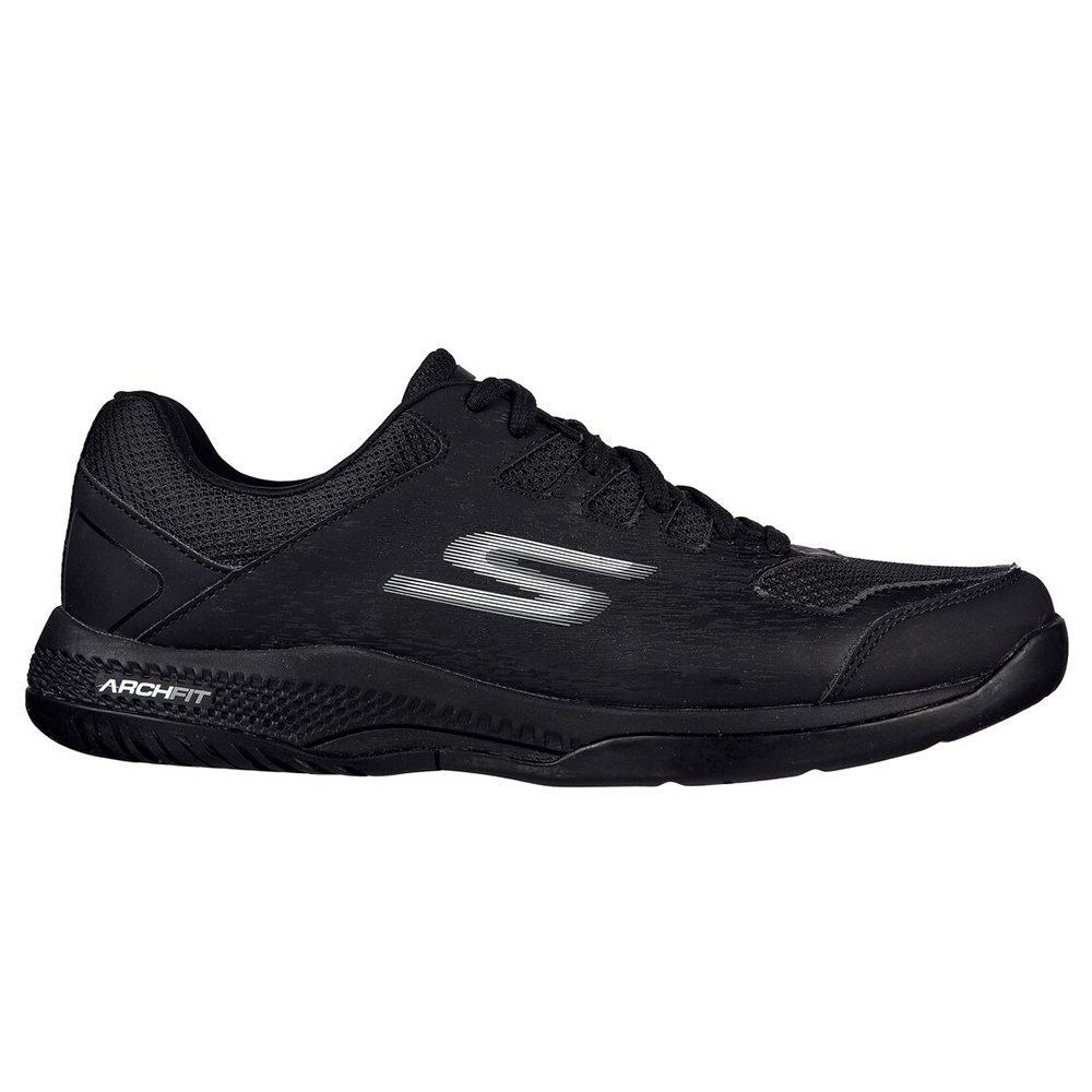 Men's Skechers Pickleball, Black/Gold, 10 D Medium