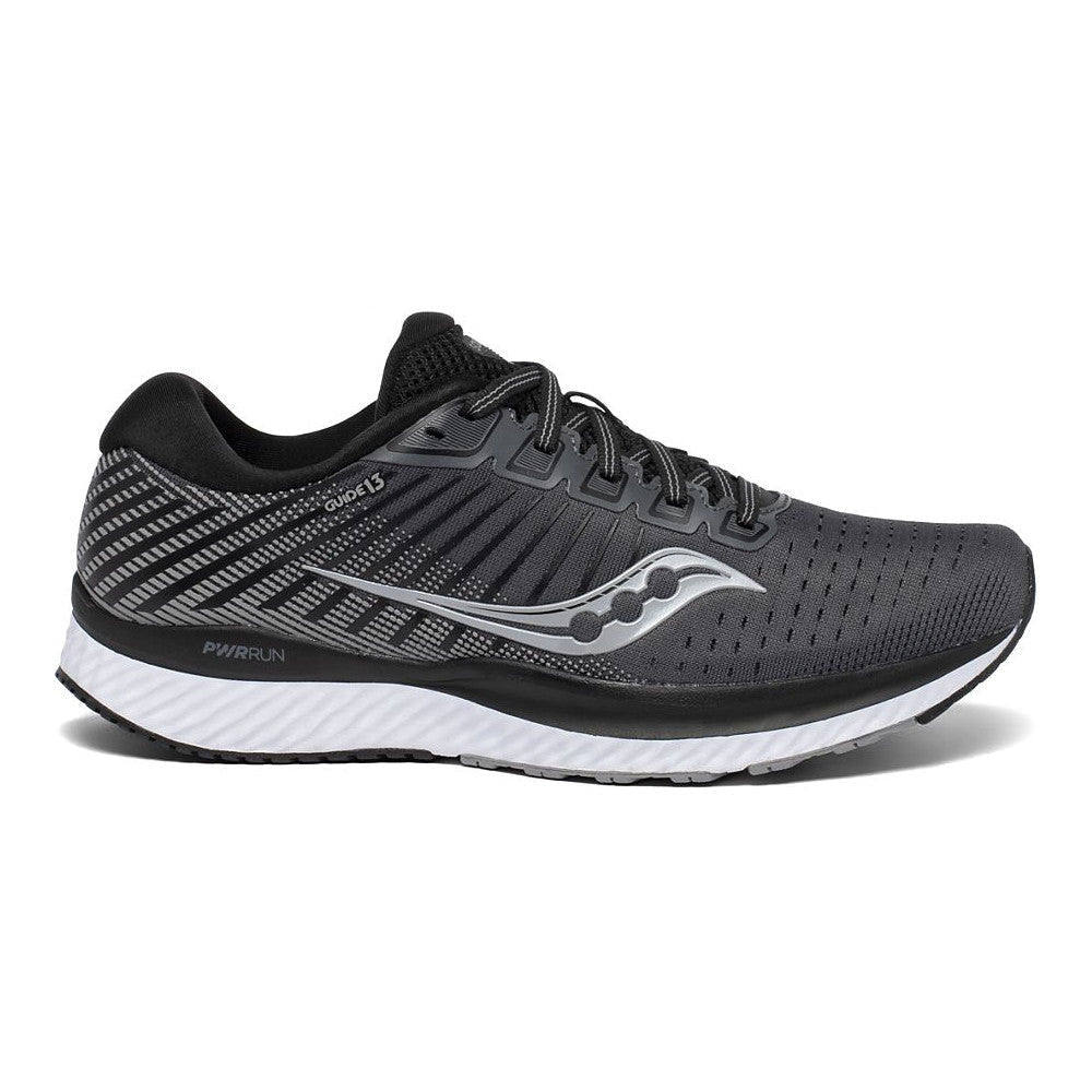 Women's Saucony Guide 13, Black/White, 6 D Wide