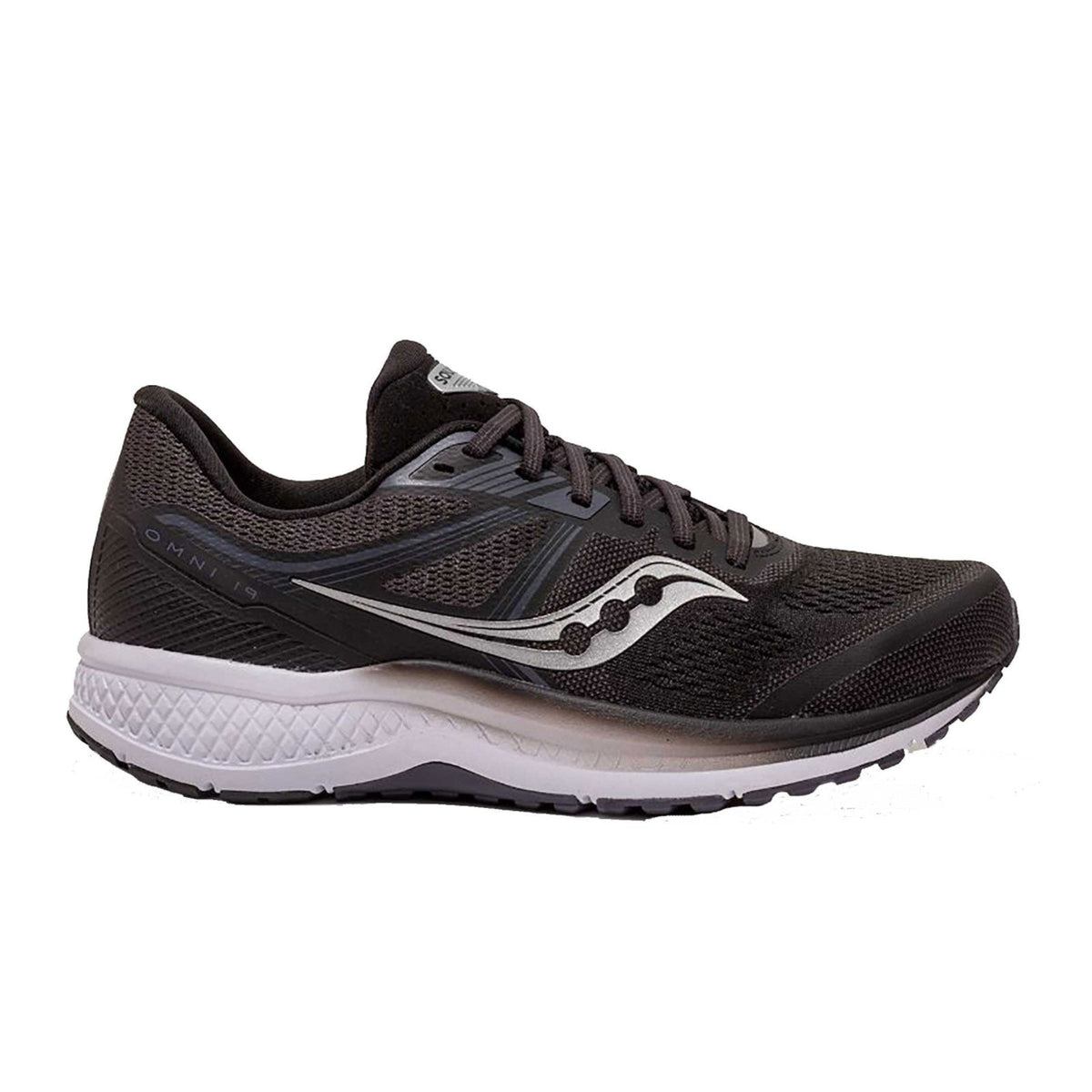 Women's Saucony Omni 19, Black/White, 6.5 D Wide