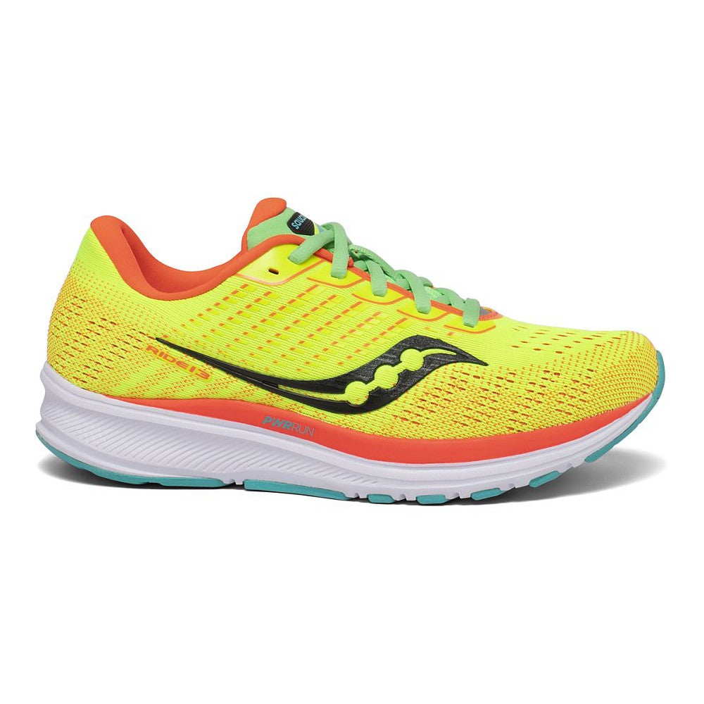 Women's Saucony Ride 13, Citron/Mutant, 7 B Medium