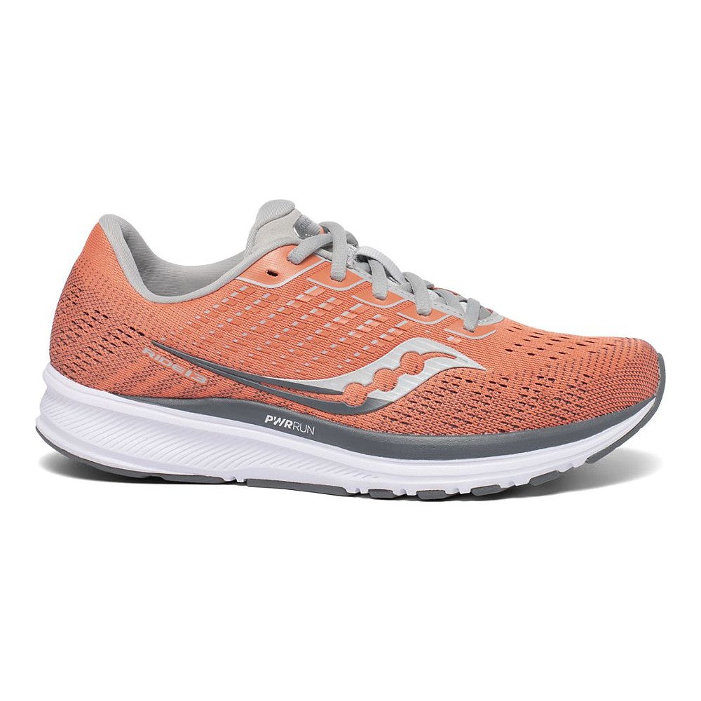 Women's Saucony Ride 13, Coral/Alloy, 8 B Medium