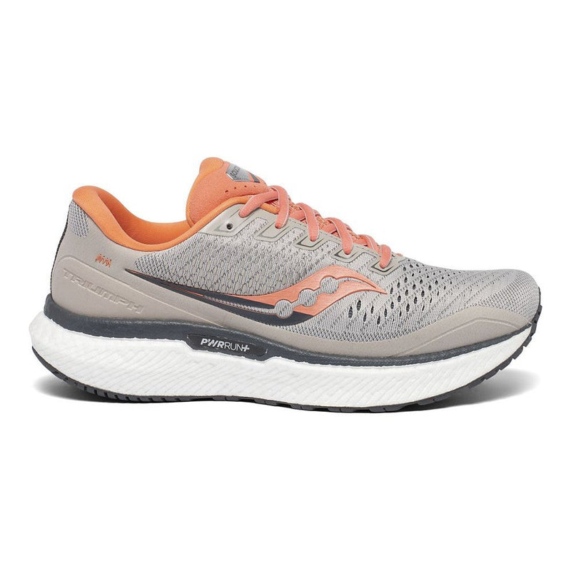 Women's Saucony Triumph 18, Khaki/Orange, 6 B Medium
