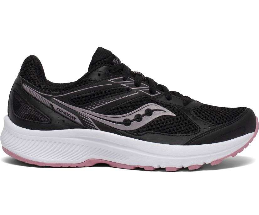 Women's Saucony Core Cohesion 14, Black/Pink, 7 D Wide