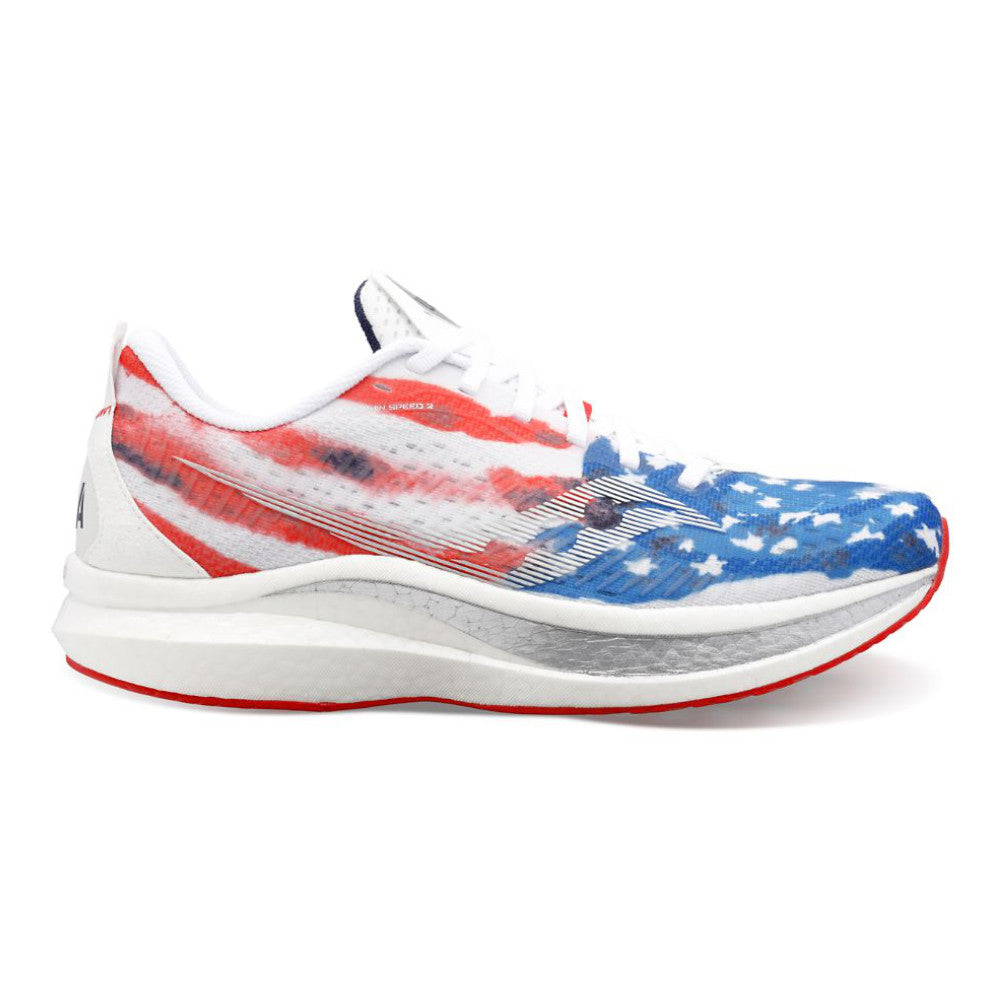 Men's Saucony Endorphin Speed 2, Red/White/Blue, 11.5 D Medium