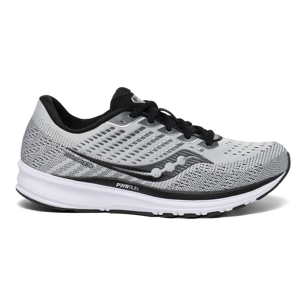 Men's Saucony Ride 13, Grey/Black, 13 2E Wide