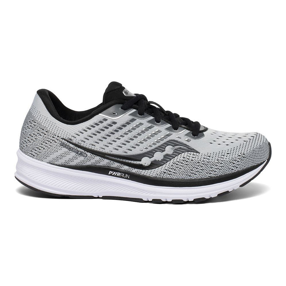 Men's Saucony Ride 13, Grey/Black, 12 2E Wide