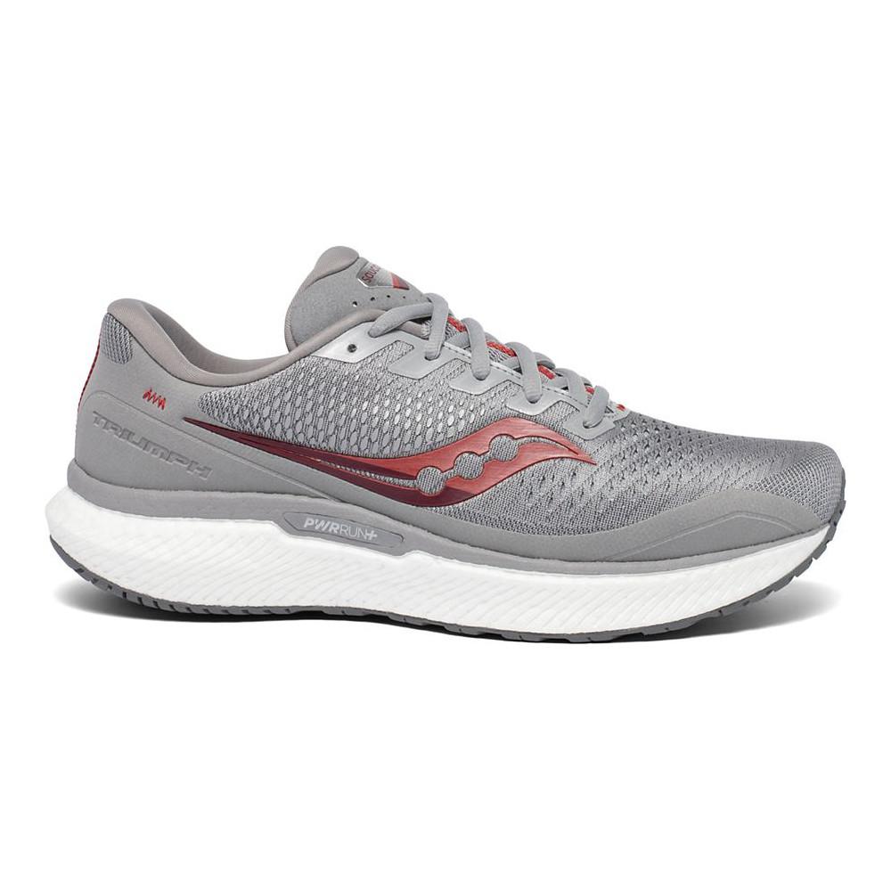 Men's Saucony Triumph 18, Alloy/Red, 2E Wide - Main Image