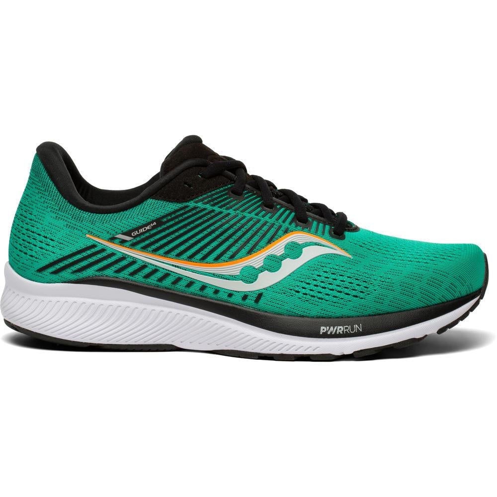 Men's Saucony Guide 14, Jade/Vizi Orange, 11 D Medium