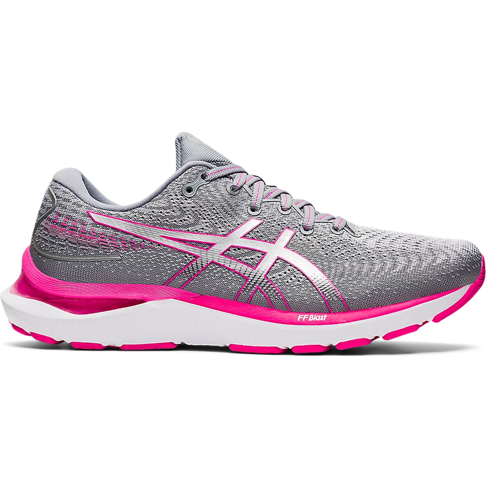 Women's Asics GEL-Cumulus 24, Sheet Rock/Pink Glo, 9 D Wide