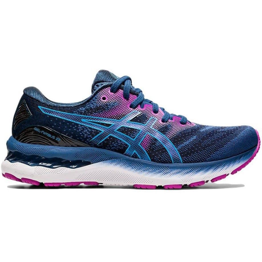 Women's Asics GEL-Nimbus 23, Grand Shark/Digital Aqua, 9.5 D Wide