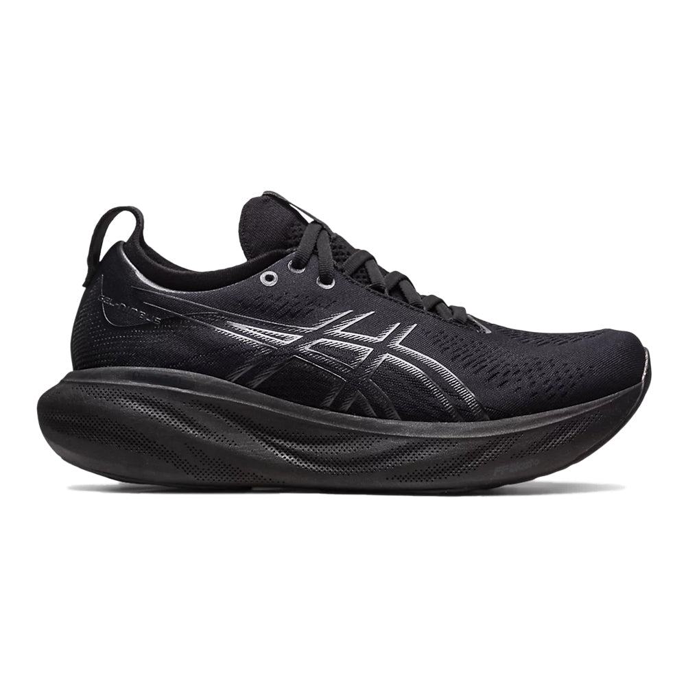 Women's Asics Gel-Nimbus 25, BLACK/GRAPHITE GREY, 13 B Medium