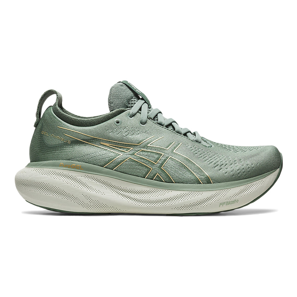 Women's Asics Gel-Nimbus 25, SLATE GREY/CHAMPAGNE, 11 B Medium