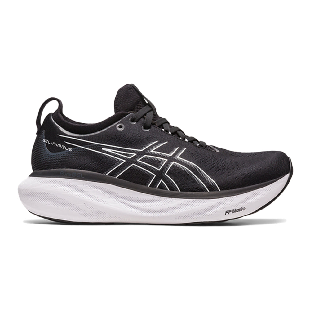 Women's Asics Gel-Nimbus 25, Black/Pure Silver, 5 B Medium