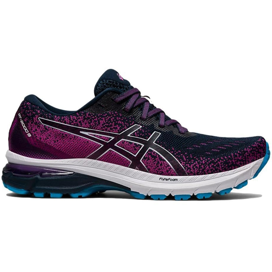 Women's Asics GT-2000 9 Knit, French Blue/White, 9 B Medium