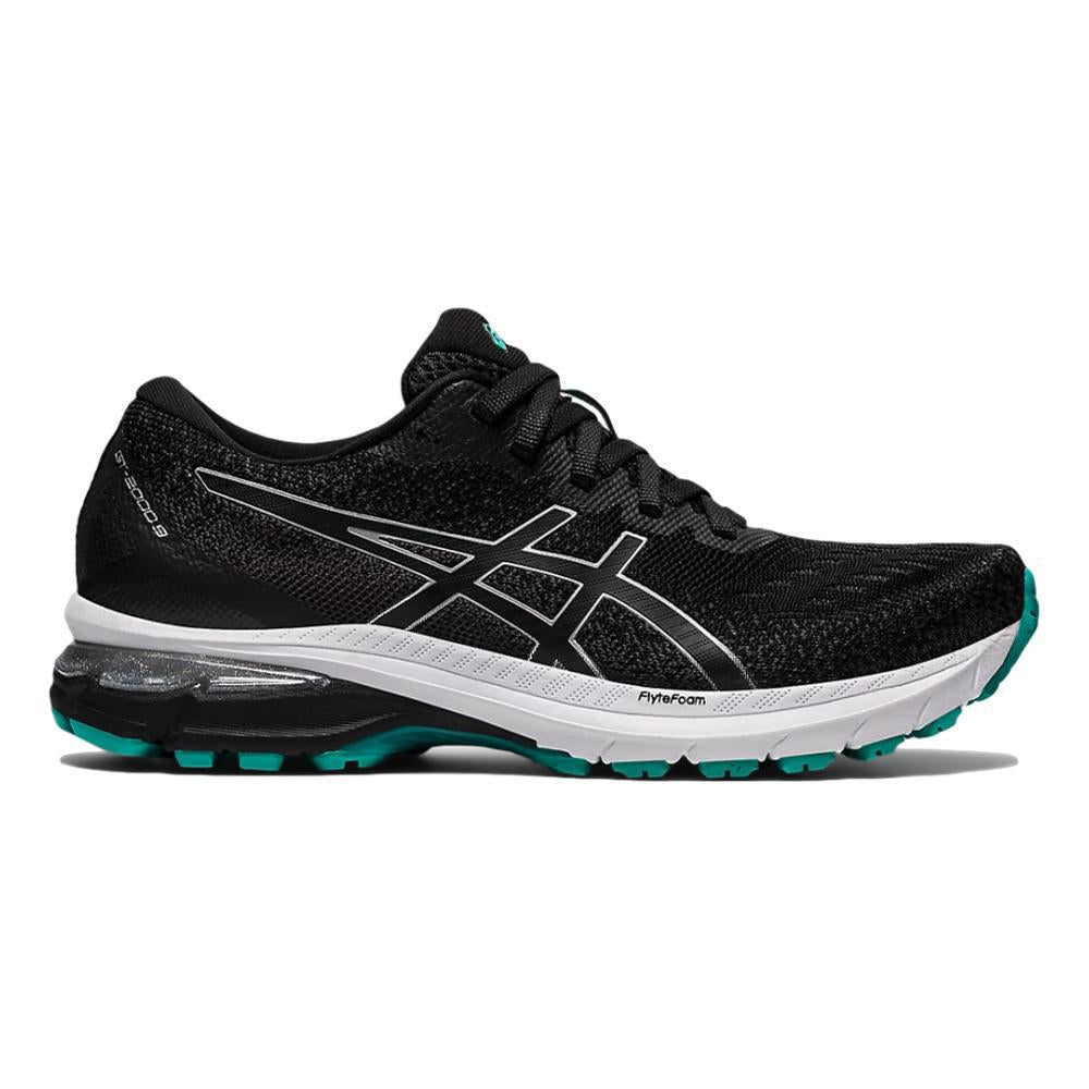 Women's Asics GT-2000 9 Knit, Black/Pure Silver, 11 B Medium