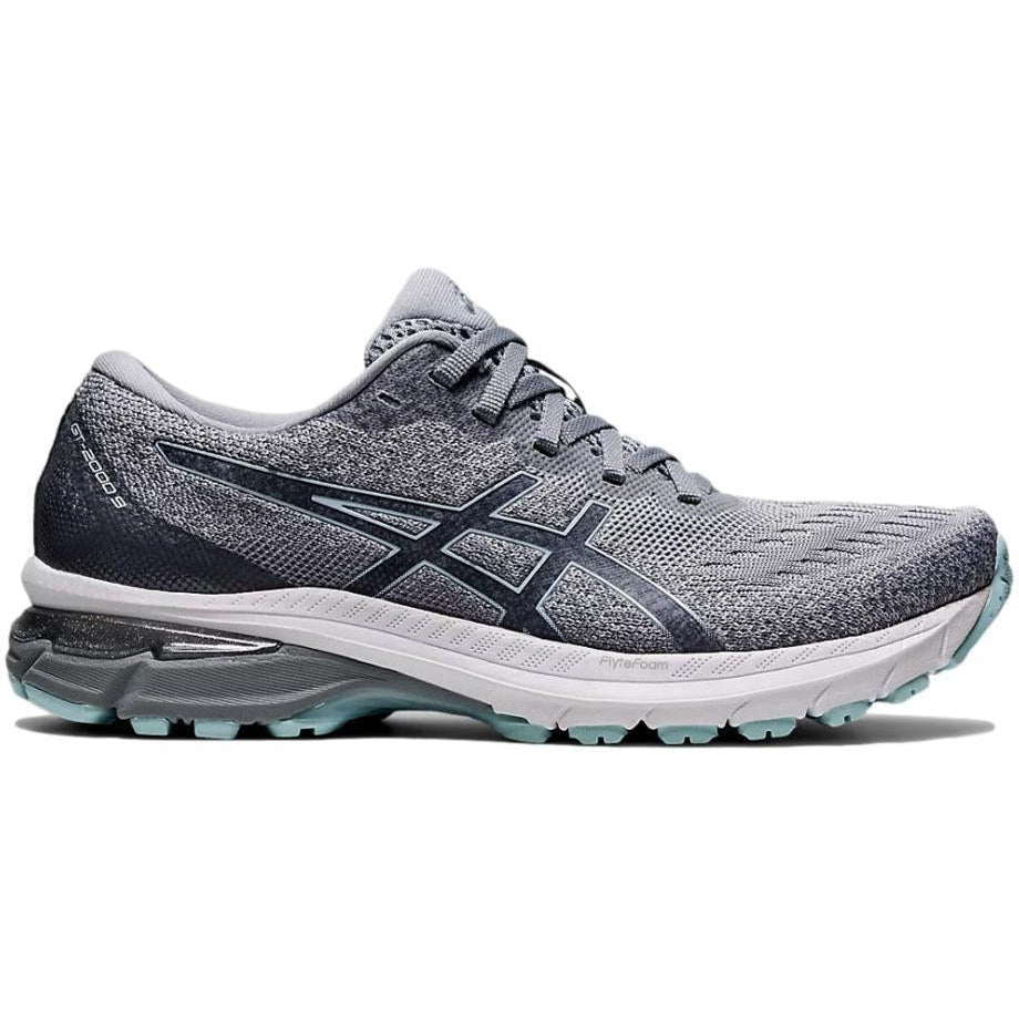 Women's Asics GT-2000 9 Knit, Piedmont Grey/Aqua Angel, 11 B Medium
