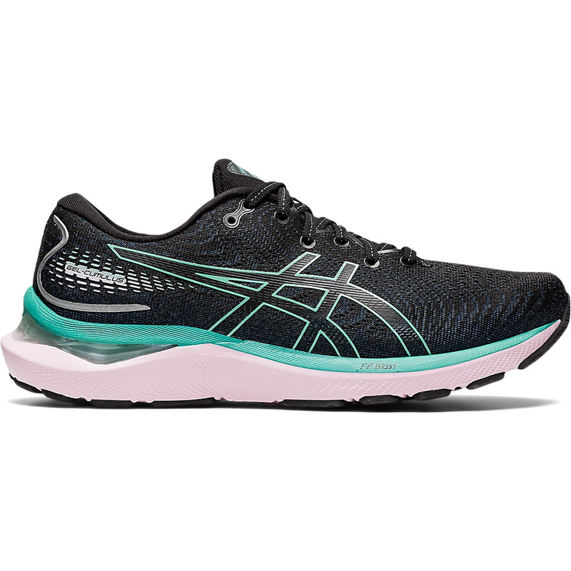 Women's Asics Gel-Cumulus 24, Black/Sage, 5.5 B Medium