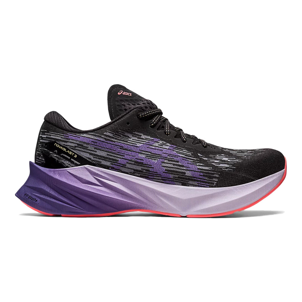 Women's Asics Novablast 3, Black/Dusty Purple, 8.5 B Medium