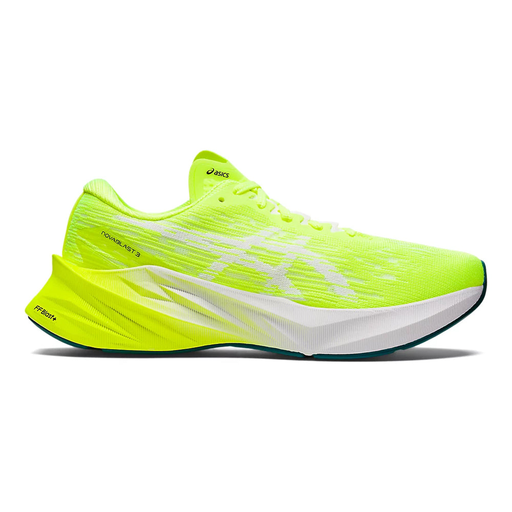 Women's Asics Novablast 3, Safety Yellow/White, 8 B Medium