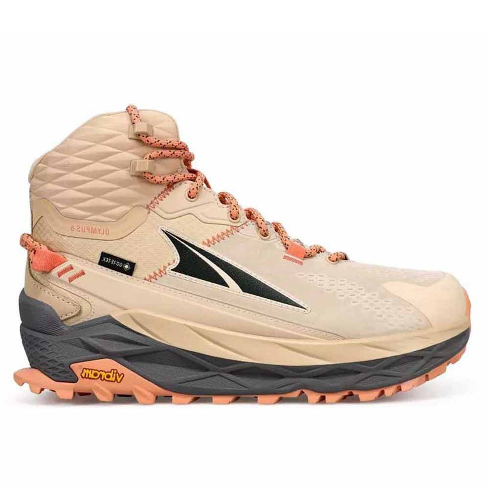 Women's Altra Olympus 5 Mid GTX, Sand, 7.5 B Medium