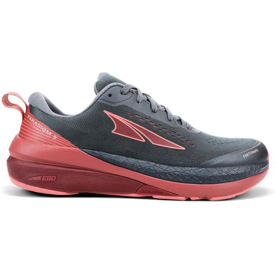 Women's Altra Paradigm 5, Gray/Coral/Port, 6.5 B Medium