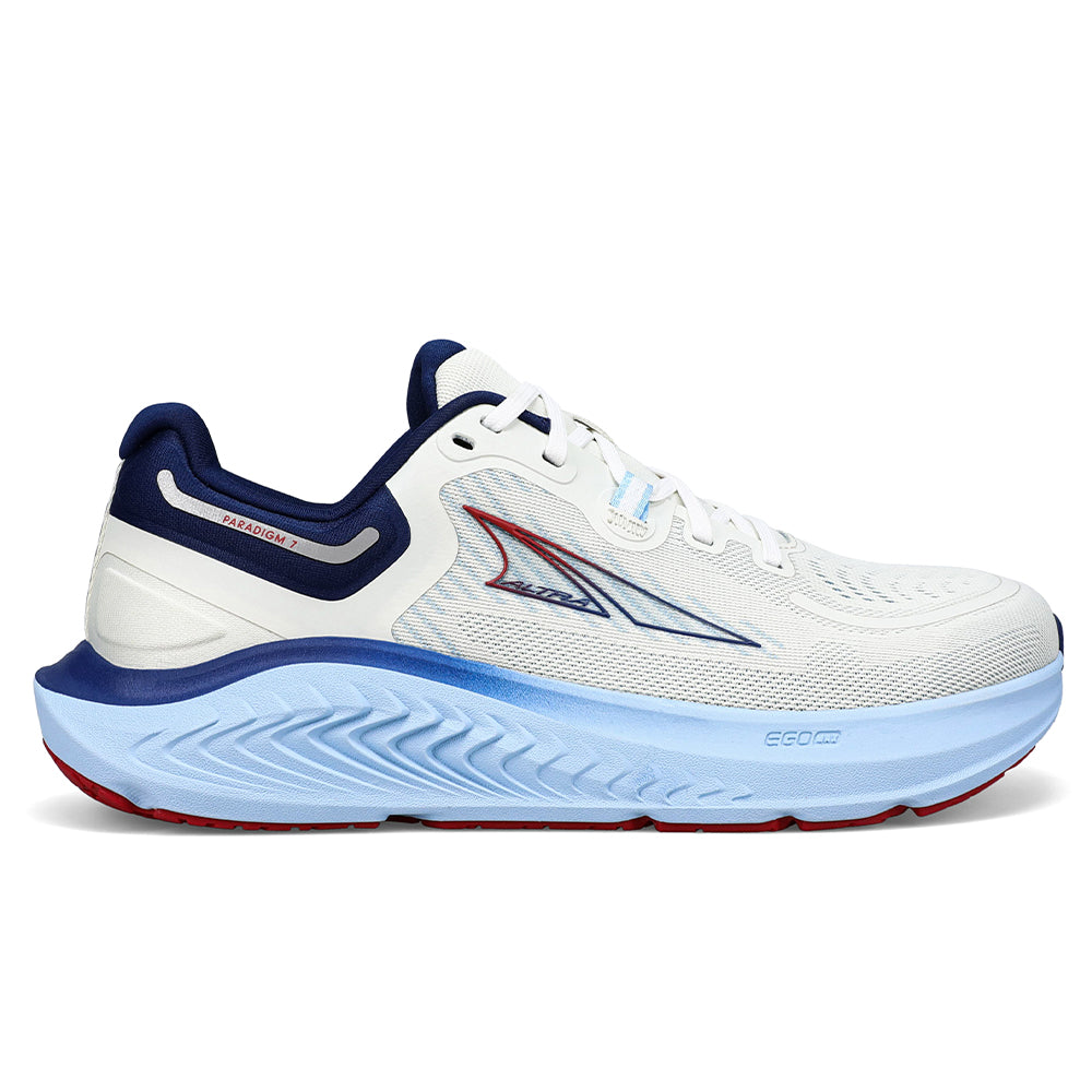 Women's Altra Paradigm 7, White/Blue, 10 B Medium
