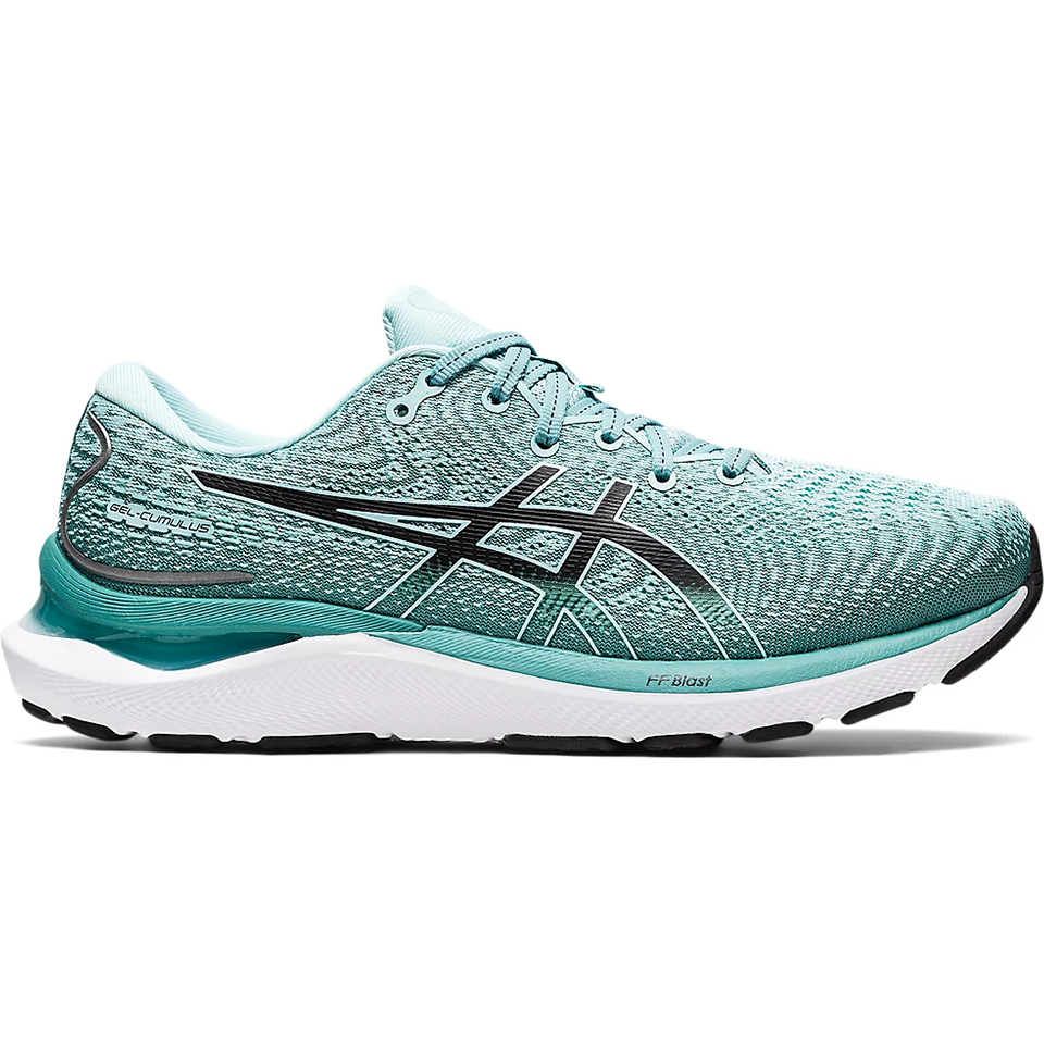 Women's Asics Gel-Cumulus 24, Oasis Green/Black, 5 D Wide