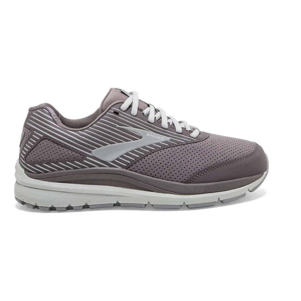Women's Brooks Addiction Walker Suede, Shark/Alloy/Oyster, 9.5 2E Extra Wide