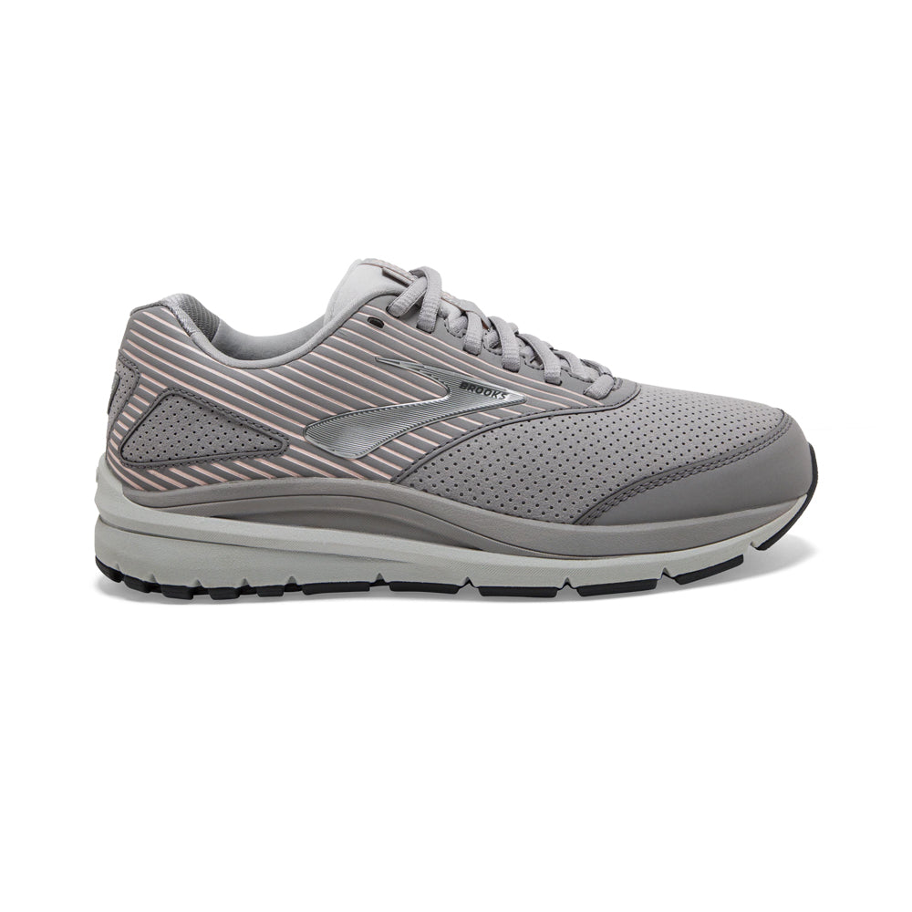 Women's Brooks Addiction Walker Suede, Alloy/Oyster/Peach, 6 B Medium