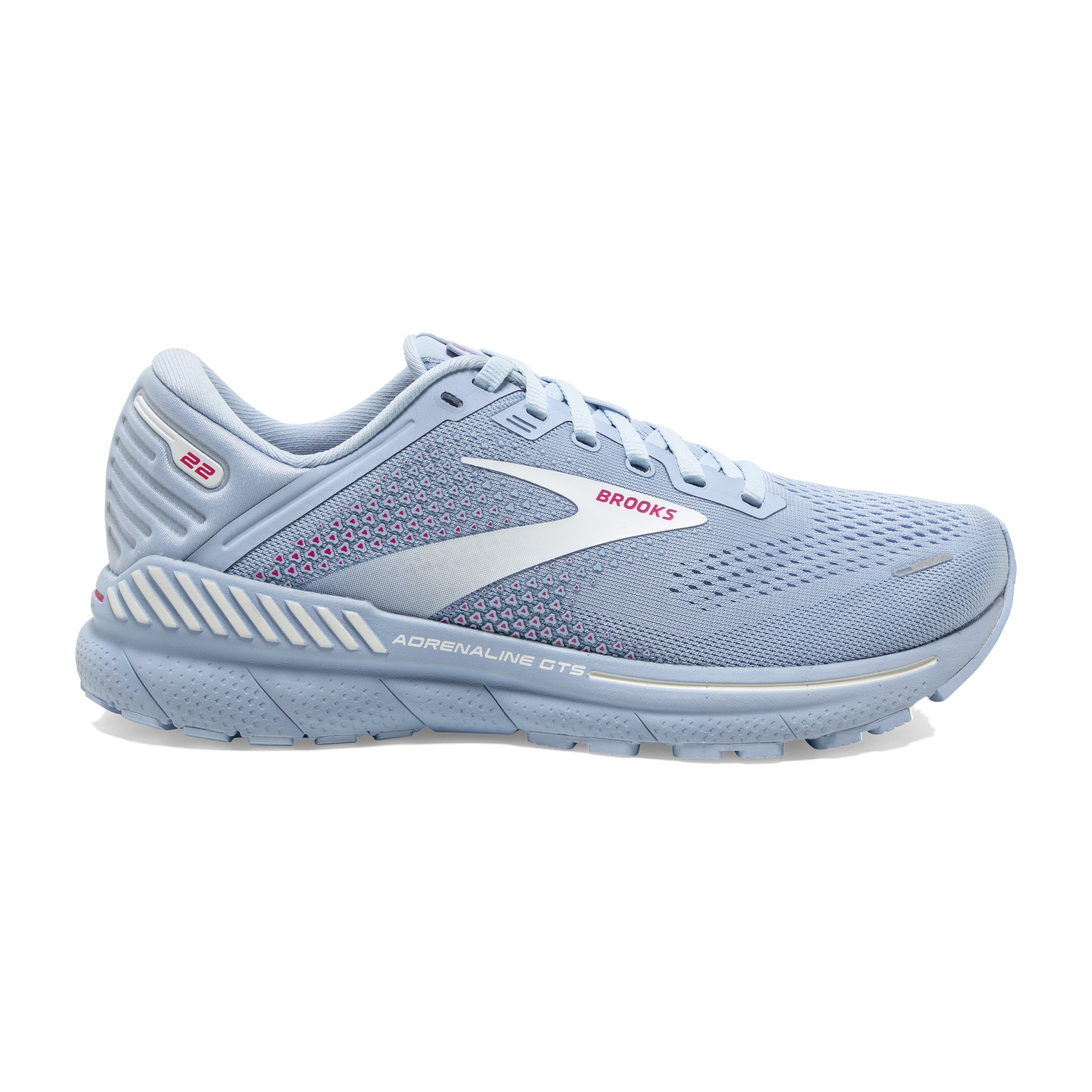 Women's Brooks Adrenaline GTS 22, Kentucky Blue/White/Rose, 5 B Medium