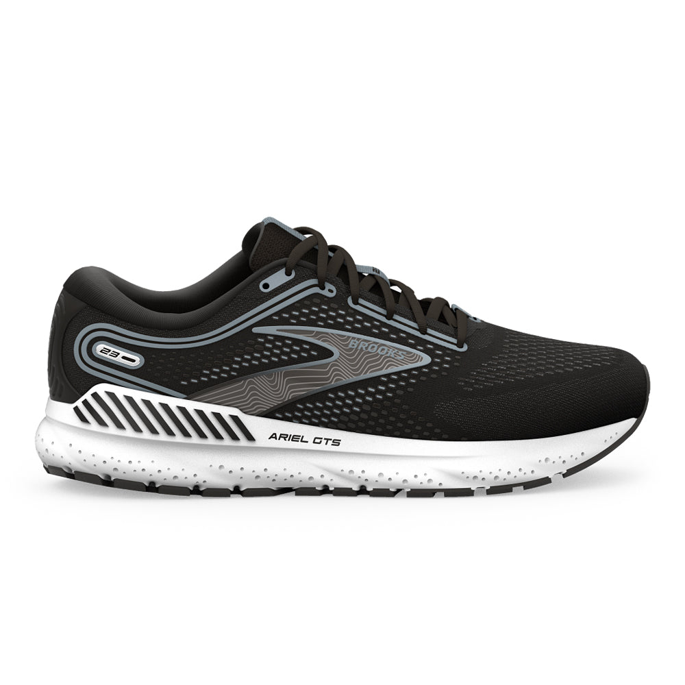 Women's Brooks Ariel GTS 23, Black/Grey/White, 7.5 D Wide