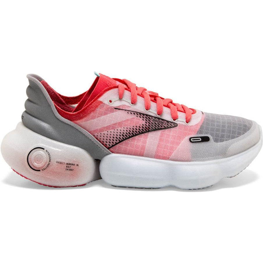 Women's Brooks Aurora-BL, Grey/Coral/Black, 8.5 B Medium