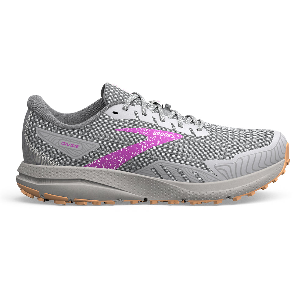Women's Brooks Divide 4, Alloy/Oyster/Violet, 9 B Medium