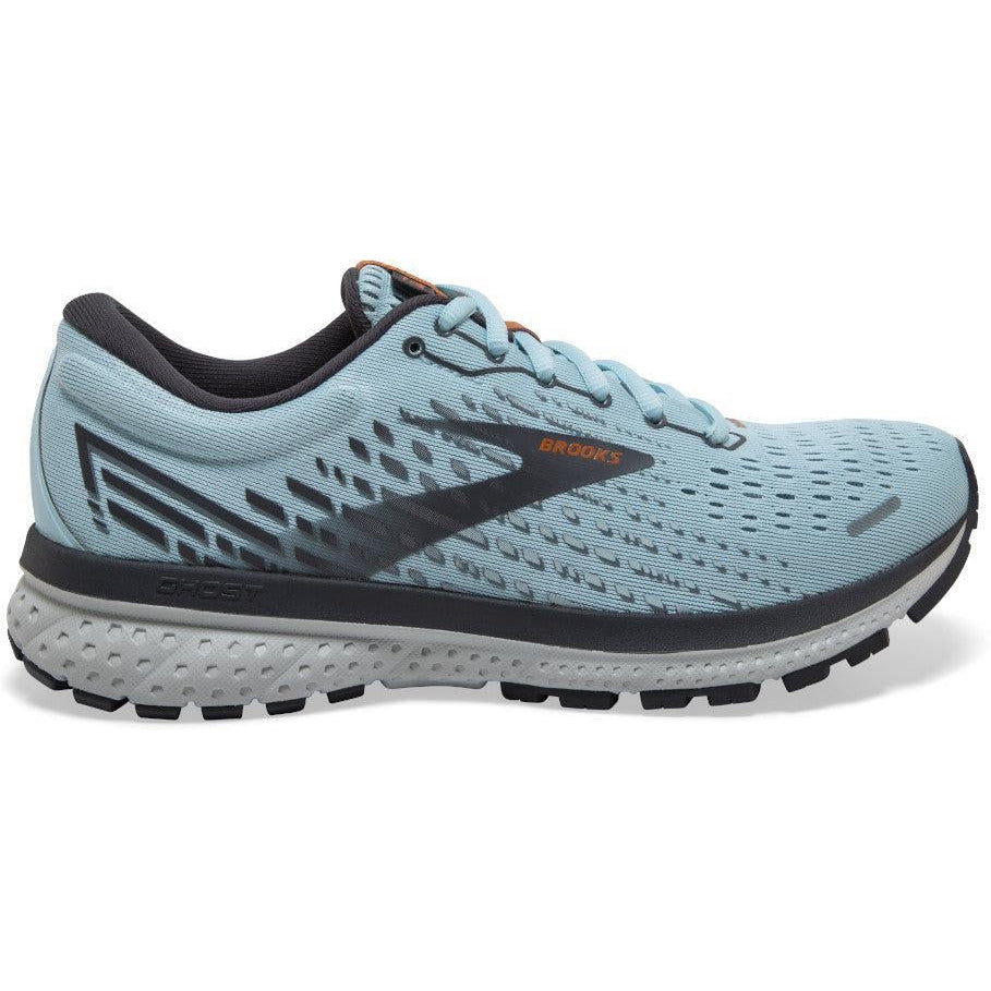 Women's Brooks Ghost 13, Light Blue/Blackened Pearl/White, 9 B Medium
