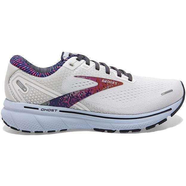 Women's Brooks Ghost 14, White/Heather/Ebony, 8.5 B Medium