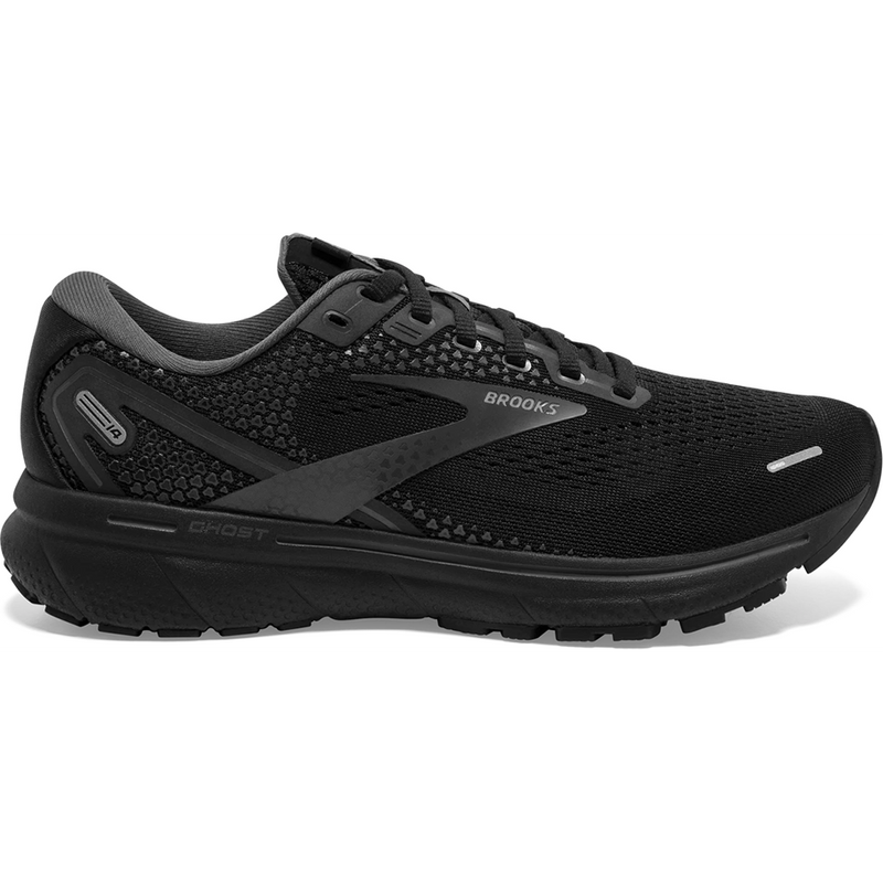 Women's Brooks Ghost 14, Black/Black/Ebony, 10.5 D Wide
