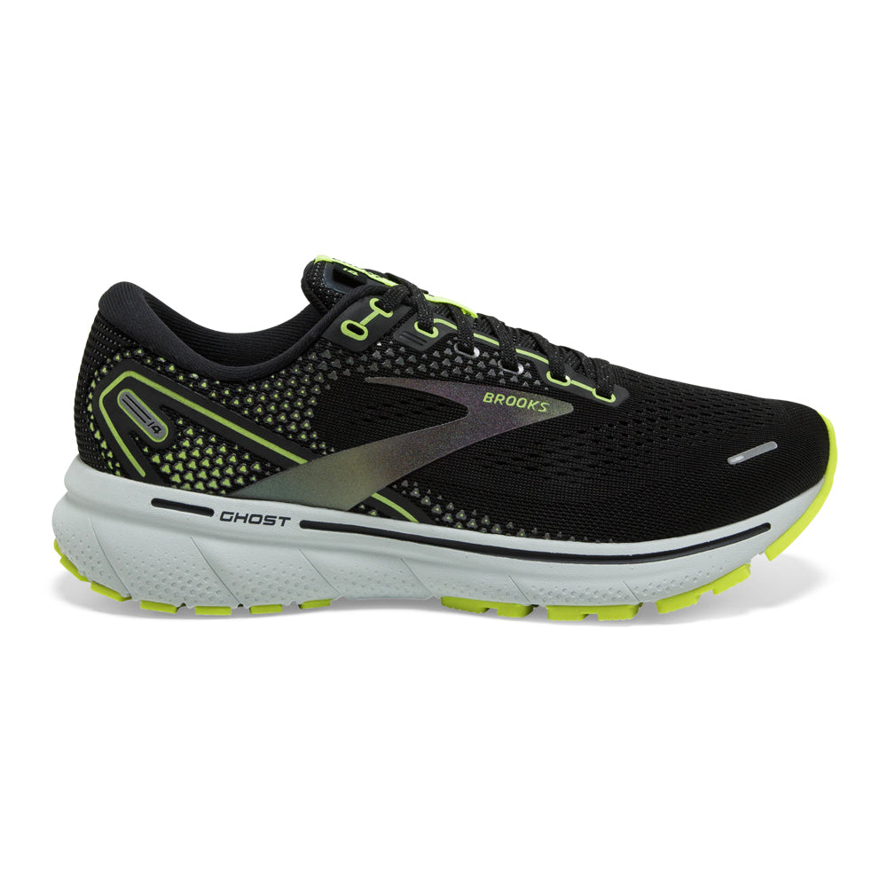 Women's Brooks Ghost 14, Black/Nightlife/Spa Blue, 9 B Medium