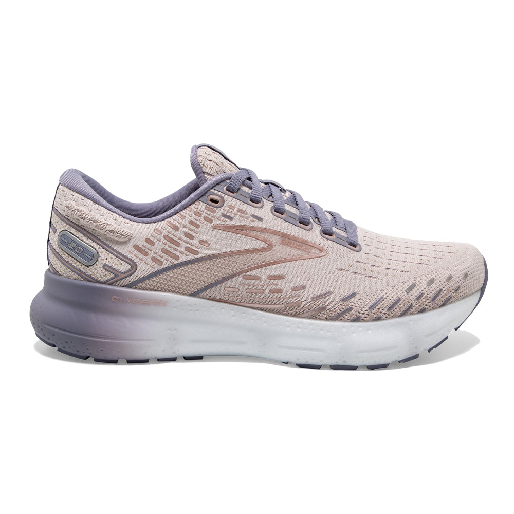 Women's Brooks Glycerin 20, Lilac/Silver Bullet/Pink, 10 B Medium