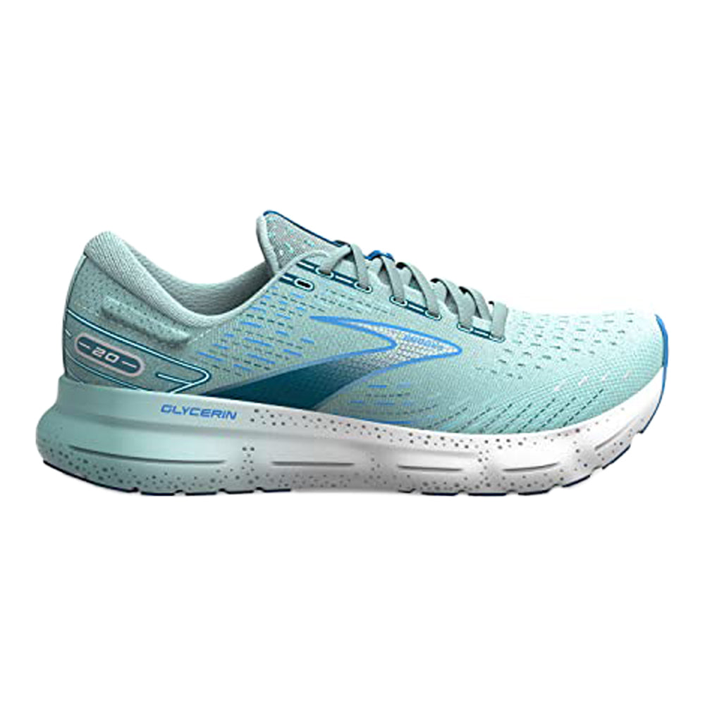 Women's Brooks Glycerin 20, Blue Glass/Marina/Legion Blue, 8.5 B Medium