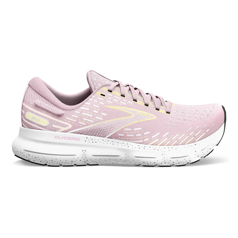 Women's Brooks Glycerin 20, Pink/Yellow/White, 11.5 B Medium
