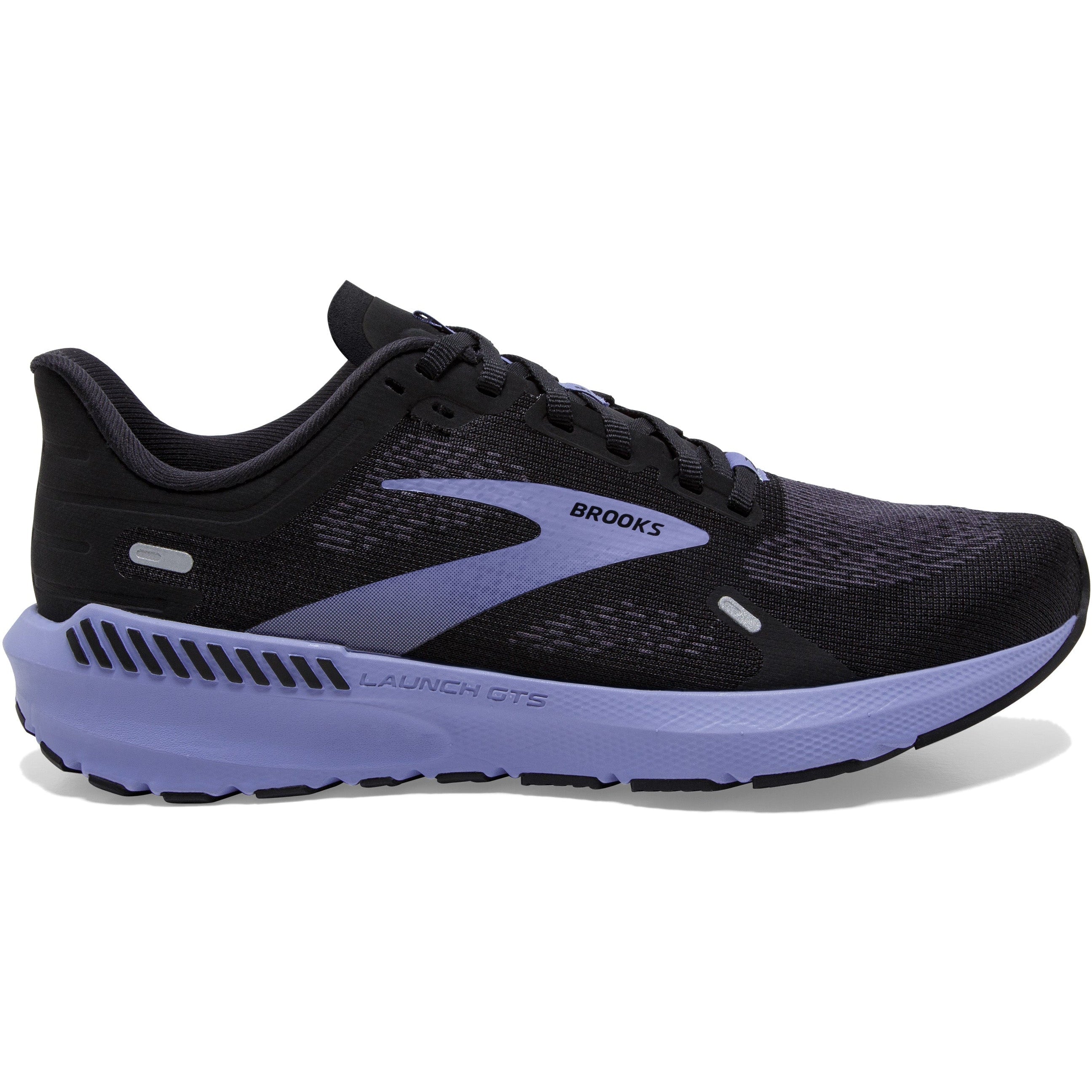 Women's Brooks Launch GTS 9, Black/Ebony/Purple, 9 D Wide