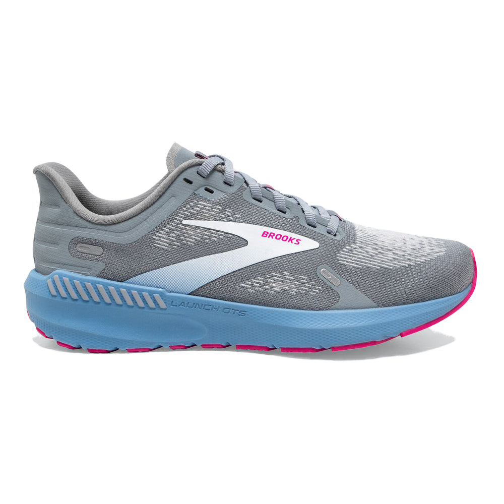 Women's Brooks Launch GTS 9, Grey/Blue/Pink, 11 B Medium