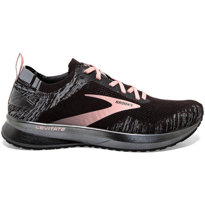 Women's Brooks Levitate 4, Black/Ebony/Rose Gold, 9.5 B Medium